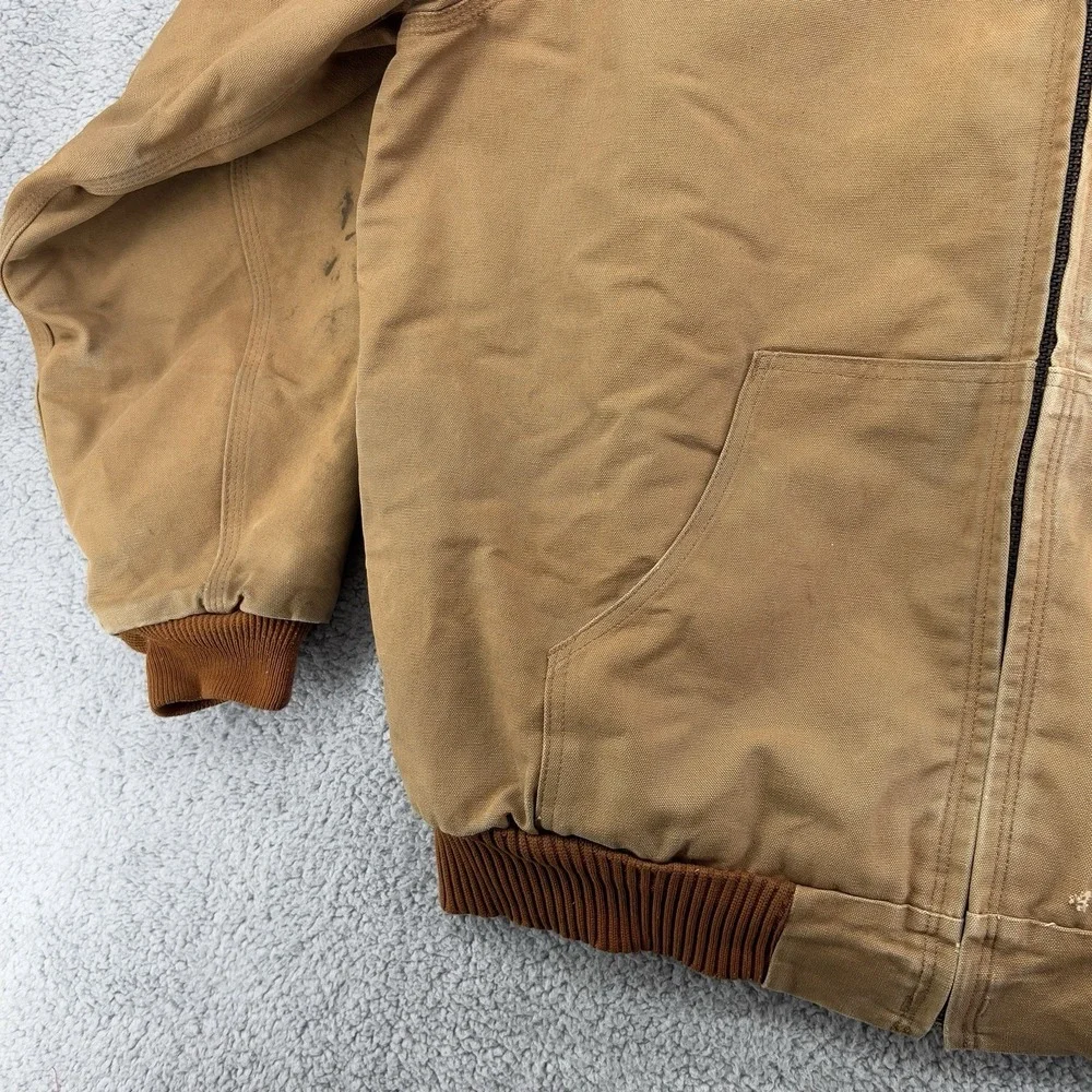 Vintage Carhartt Duck Quilt Lined Jacket Brown Mens 46 Made in USA - Picture 13 of 14